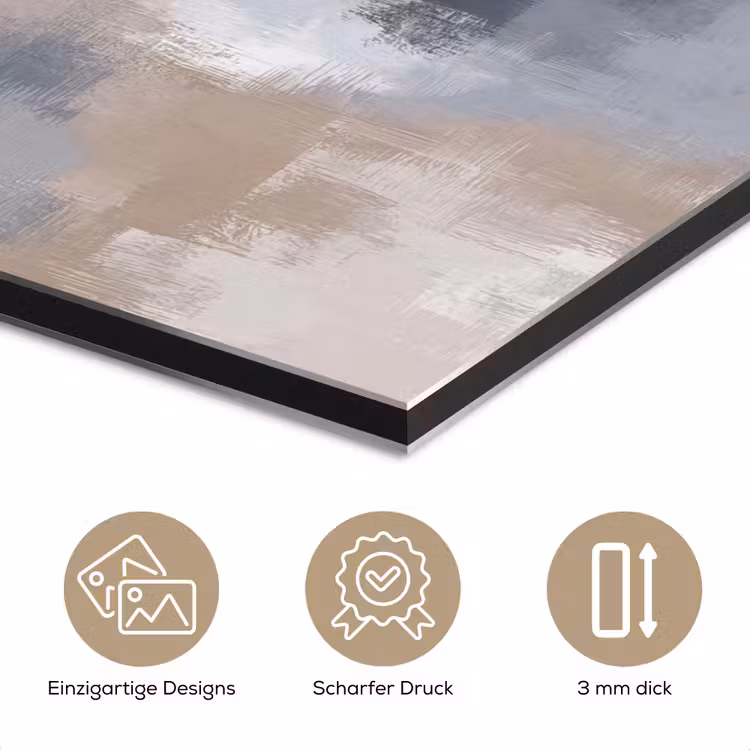 Penseelstreken - Schilderij - Beige aluminium wit klein -closeup_DE