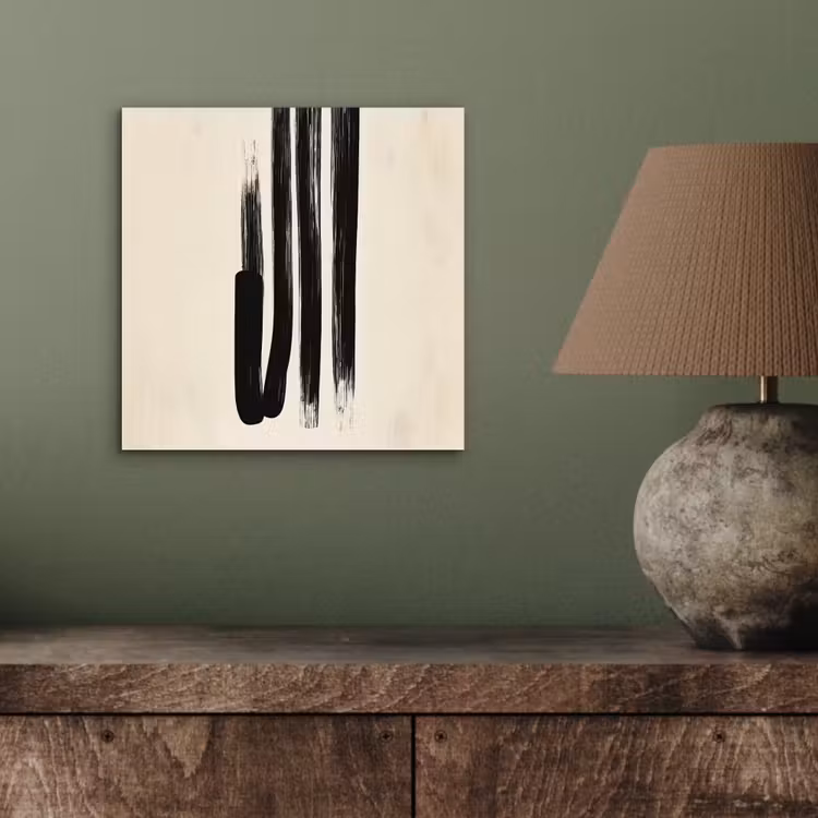 Penseelstreken - Verticaal - Zwart aluminium wit klein -sfeer2