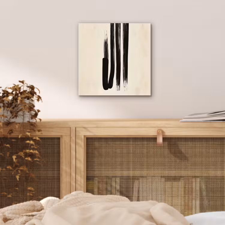 Penseelstreken - Verticaal - Zwart aluminium wit klein -sfeer3