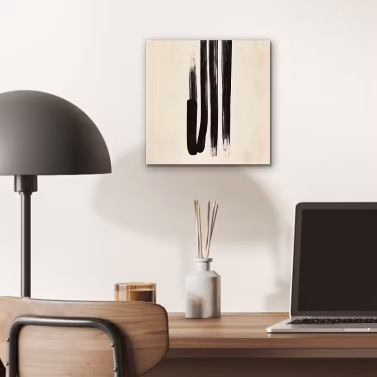 Penseelstreken - Verticaal - Zwart aluminium wit klein -sfeer5