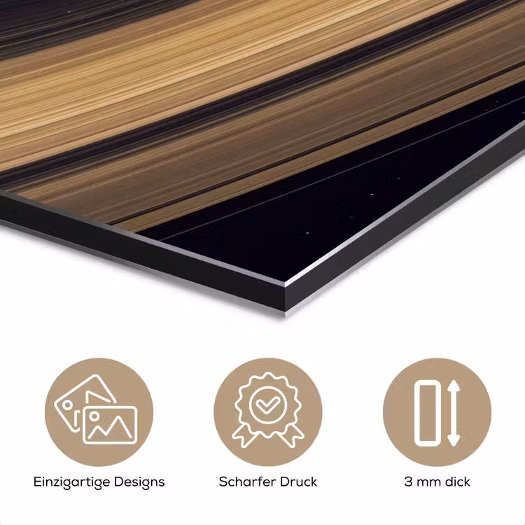 Alu-Dibond-Bild - Planet – Ringe – Weltraum - Planeet - Ringen - Ruimte aluminium wit klein