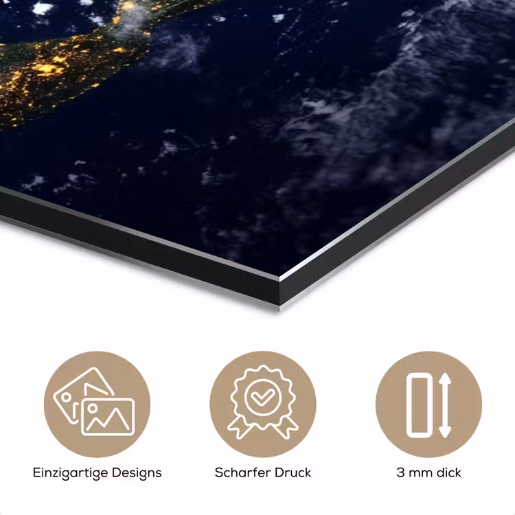 Alu-Dibond-Bild - Planet – Weltraum – Kosmos - Planeet - Ruimte - Kosmos aluminium wit klein