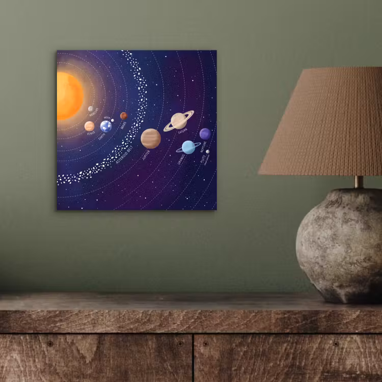 Planetenstelsel - Ruimte - Illustratie aluminium wit klein -sfeer2