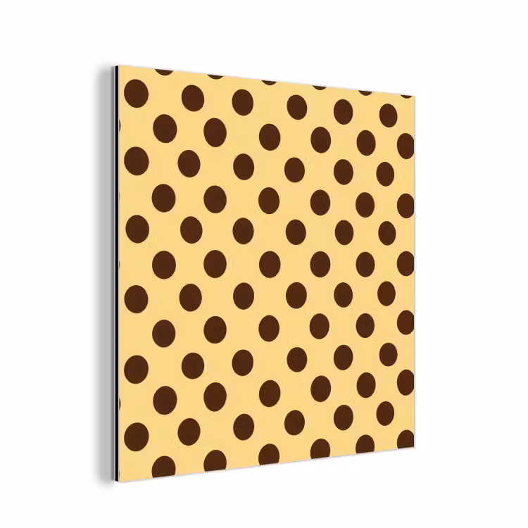 Polka Dot - Stippen - Retro - Geel - Bruin aluminium wit klein 46 -3d