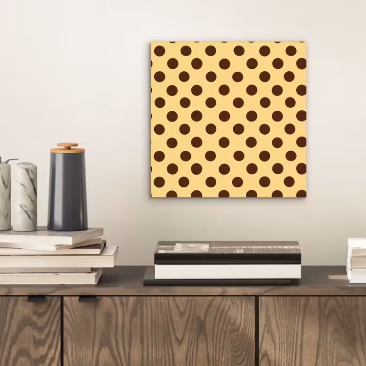 Polka Dot - Stippen - Retro - Geel - Bruin aluminium wit klein 46 -sfeer1
