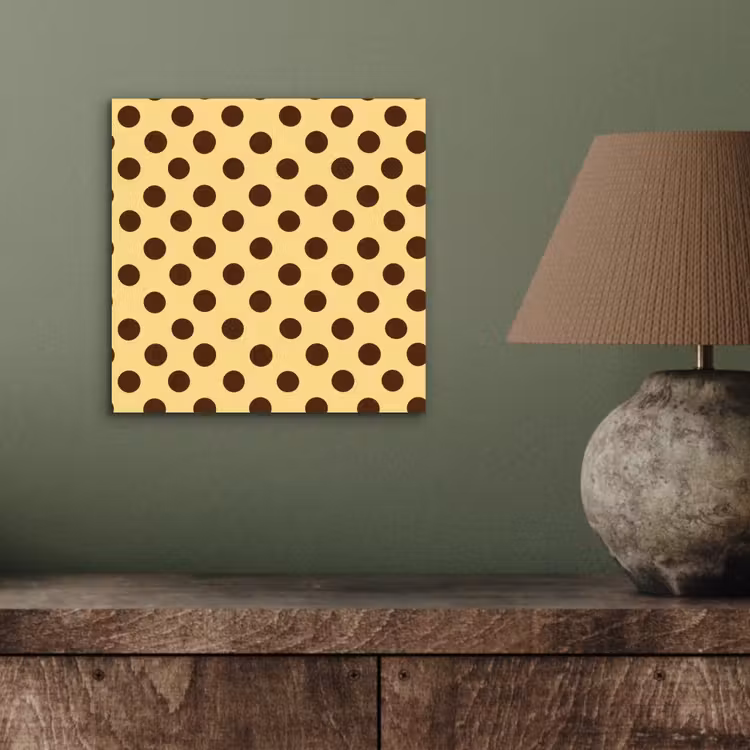 Polka Dot - Stippen - Retro - Geel - Bruin aluminium wit klein 46 -sfeer2