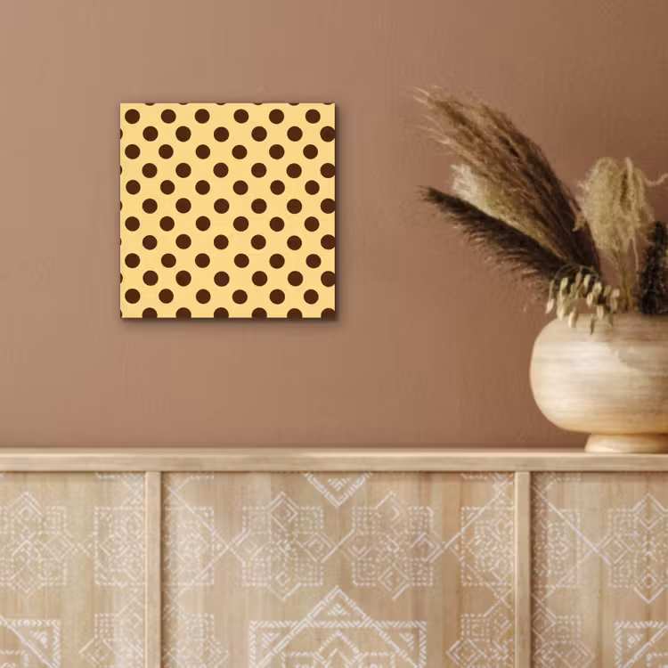 Polka Dot - Stippen - Retro - Geel - Bruin aluminium wit klein 46 -sfeer4