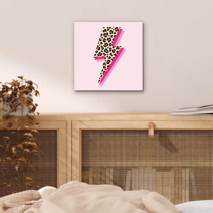 Stippen - Roze - Bliksem aluminium wit klein -sfeer3