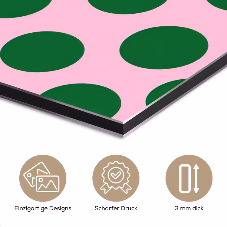 Polkadots - Patroon - Groen aluminium wit klein 46 -closeup_DE