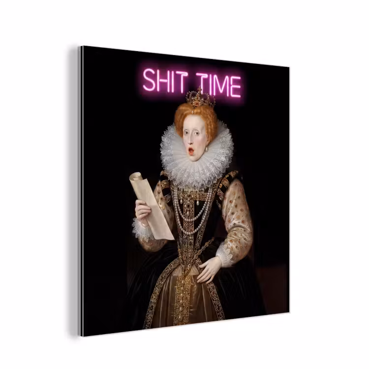 Portret - Humor - Neon aluminium wit klein -3d