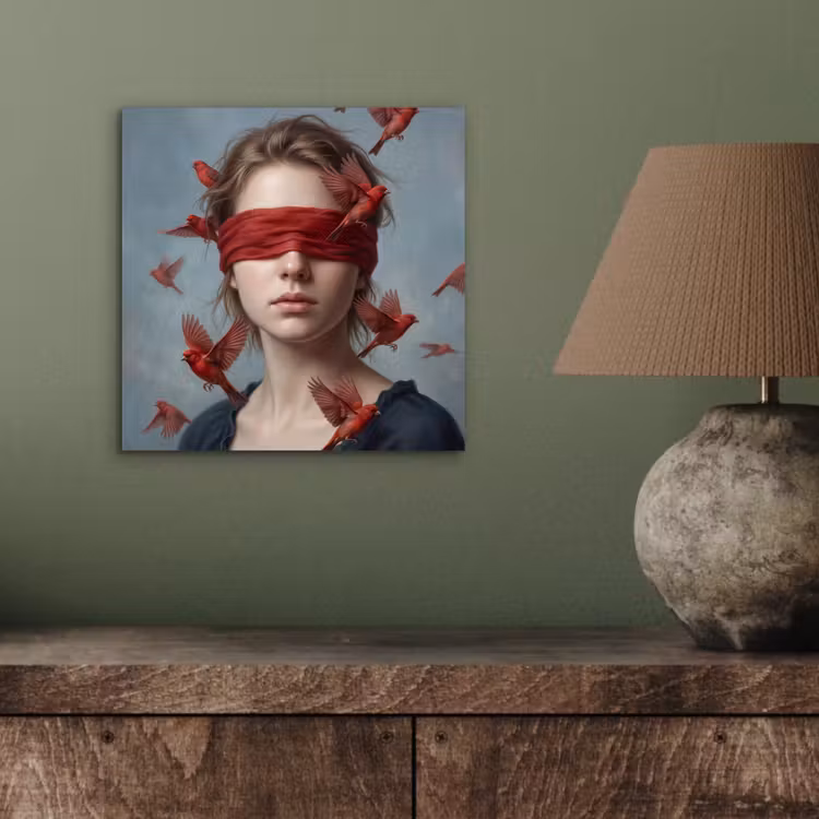 Portret - Krachtig - Rood aluminium wit klein -sfeer2