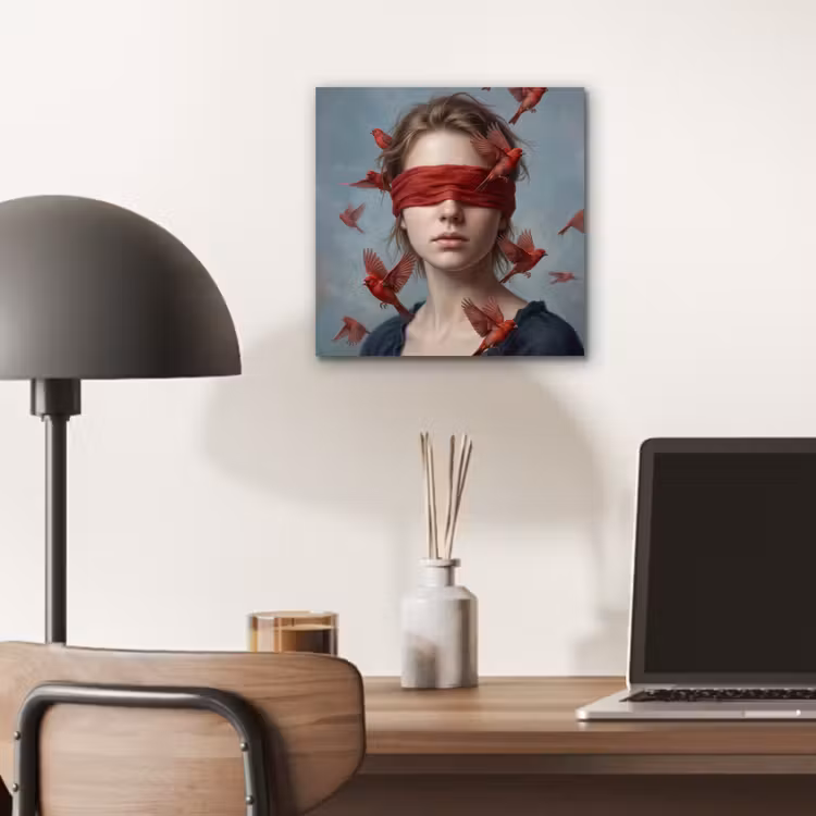 Portret - Krachtig - Rood aluminium wit klein -sfeer5