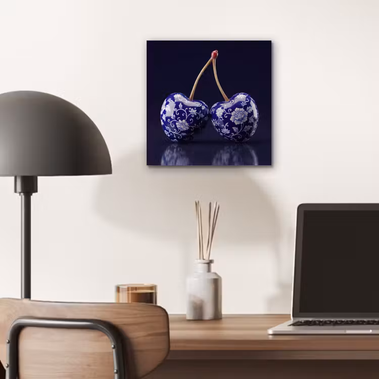 Porselein- Kersen - Delfts - Blauw aluminium wit klein -sfeer5