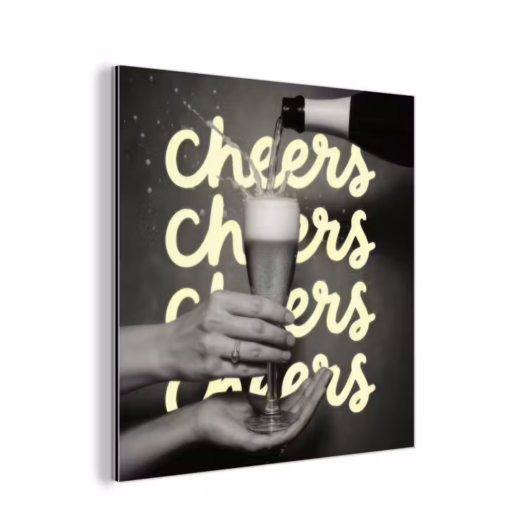 Cheers - Wijn - Zwart - Wit aluminium wit klein -3d