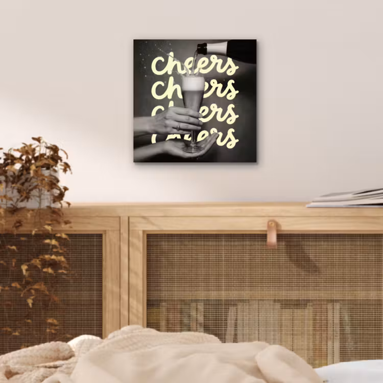 Cheers - Wijn - Zwart - Wit aluminium wit klein -sfeer3