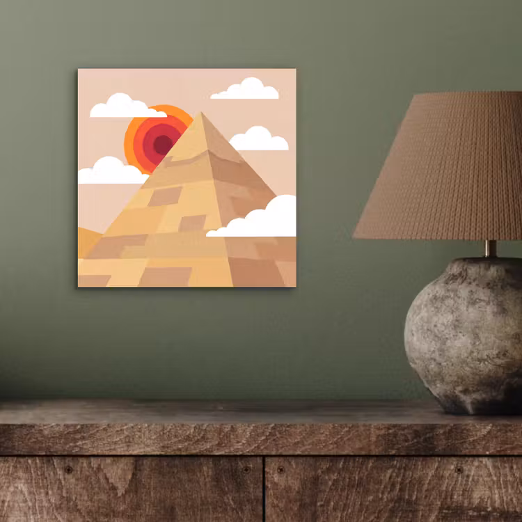 Piramide - Zon - Woestijn - Modern - Oranje aluminium wit klein -sfeer2