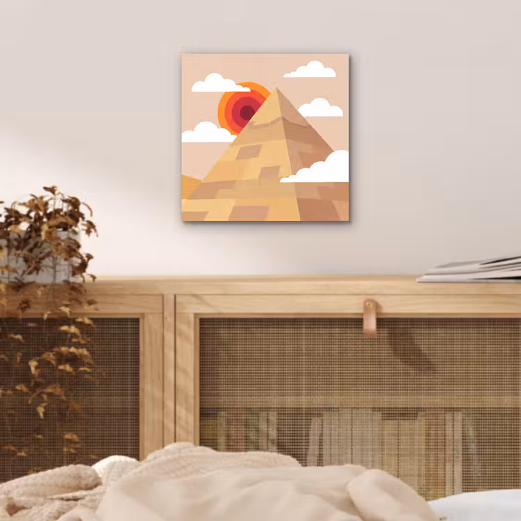 Piramide - Zon - Woestijn - Modern - Oranje aluminium wit klein -sfeer3