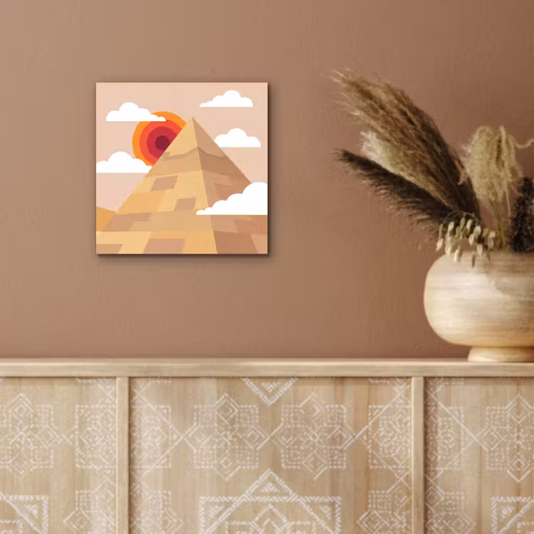 Piramide - Zon - Woestijn - Modern - Oranje aluminium wit klein -sfeer4