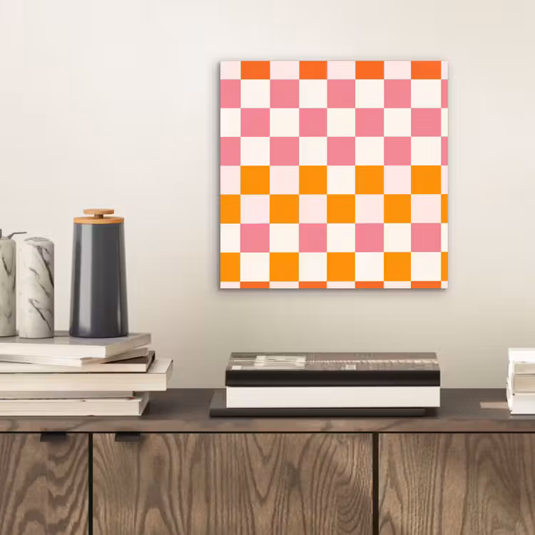 Vierkant - Patroon - Oranje aluminium wit klein 46 -sfeer1