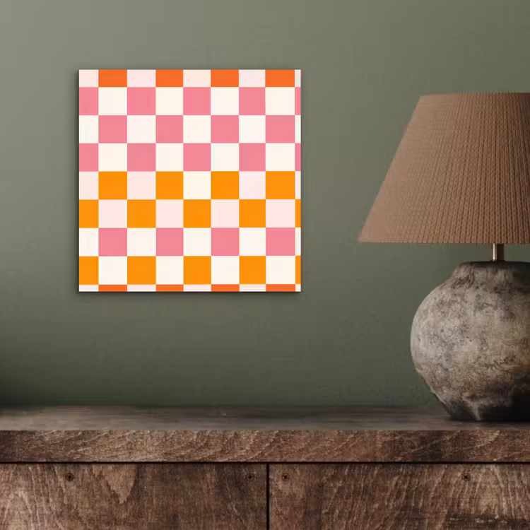 Vierkant - Patroon - Oranje aluminium wit klein 46 -sfeer2