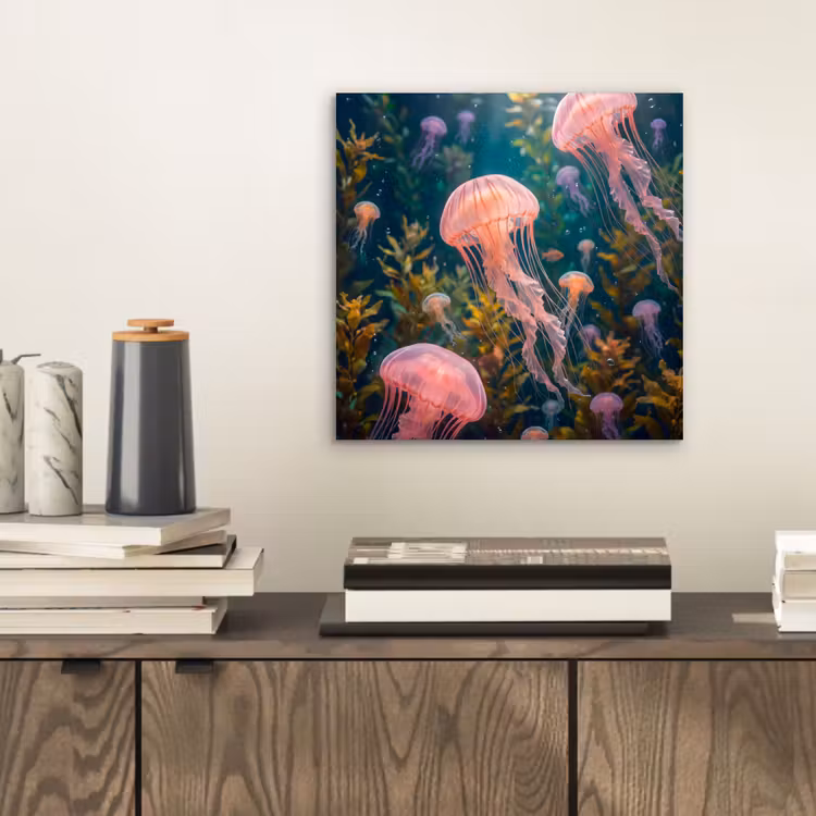Kwal - Roze - Onderwater - Zeeleven - Dieren aluminium wit klein -sfeer1
