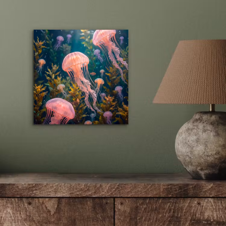 Kwal - Roze - Onderwater - Zeeleven - Dieren aluminium wit klein -sfeer2