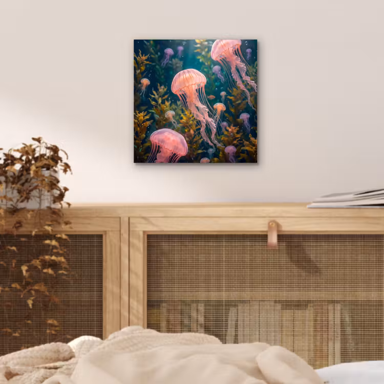 Kwal - Roze - Onderwater - Zeeleven - Dieren aluminium wit klein -sfeer3
