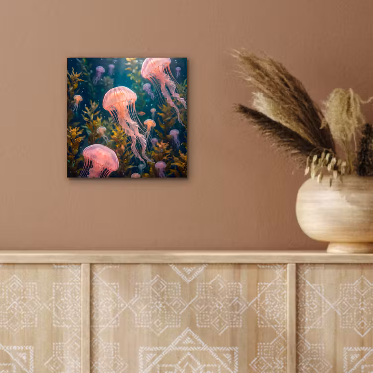 Kwal - Roze - Onderwater - Zeeleven - Dieren aluminium wit klein -sfeer4