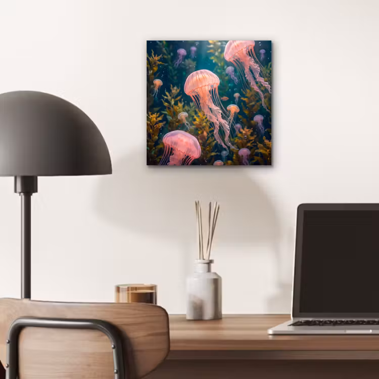 Kwal - Roze - Onderwater - Zeeleven - Dieren aluminium wit klein -sfeer5