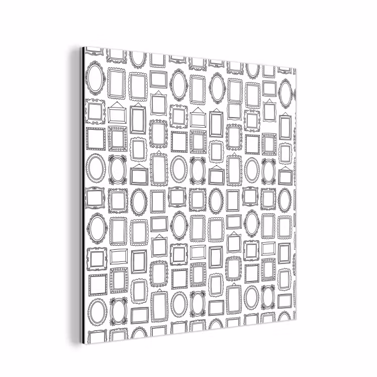 Lijsten - Patroon - Decoratie - Schets - Zwart-wit aluminium wit klein -3d