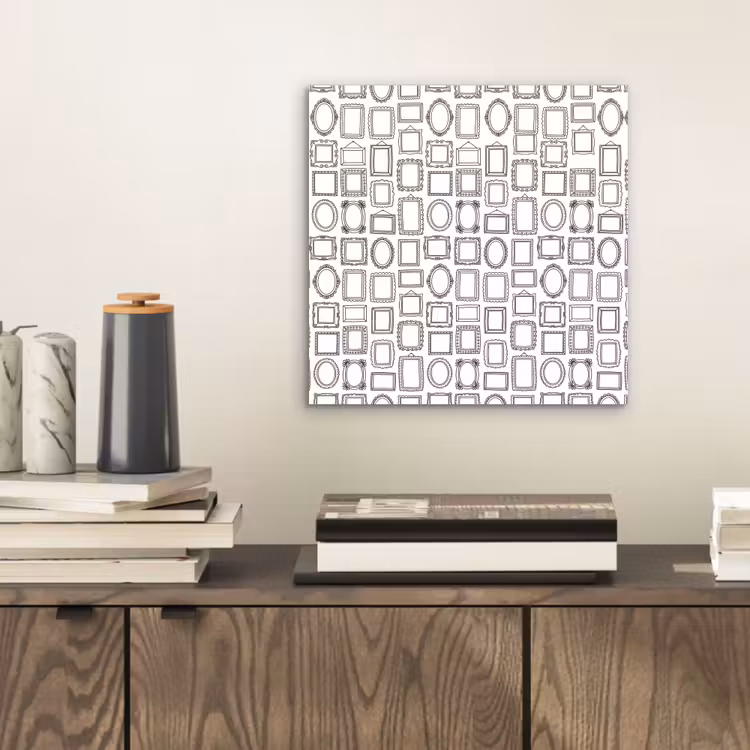 Lijsten - Patroon - Decoratie - Schets - Zwart-wit aluminium wit klein -sfeer1