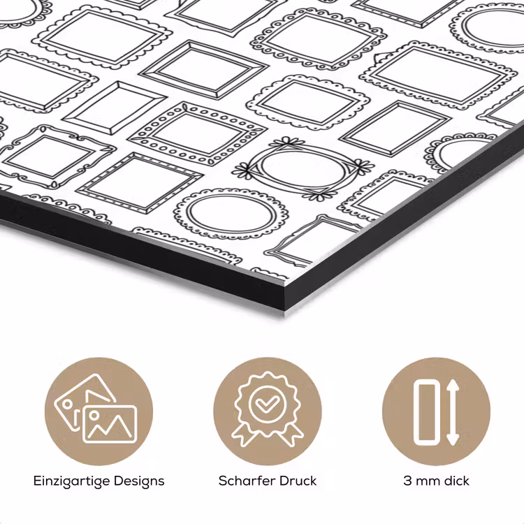 Lijsten - Patroon - Decoratie - Schets - Zwart-wit aluminium wit klein -closeup_DE