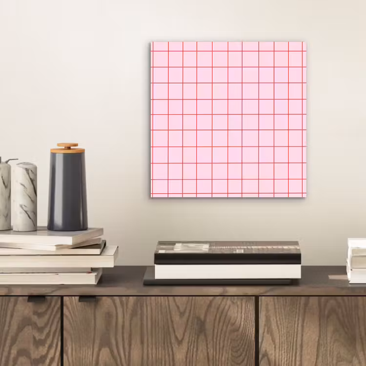 Raster - Patroon - Roze aluminium wit klein 46 -sfeer1