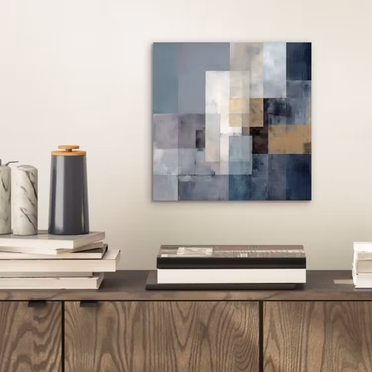 Rechthoeken - Abstract - Blauw aluminium wit klein -sfeer1