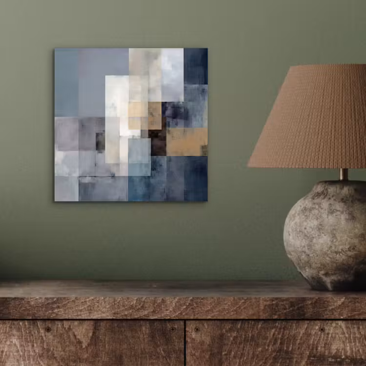 Rechthoeken - Abstract - Blauw aluminium wit klein -sfeer2