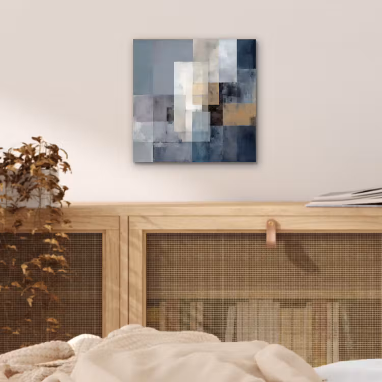 Rechthoeken - Abstract - Blauw aluminium wit klein -sfeer3