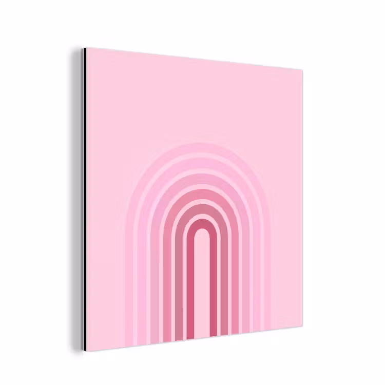 Regenboog - Roze - Abstract - Modern - Minimalistisch aluminium wit klein -3d