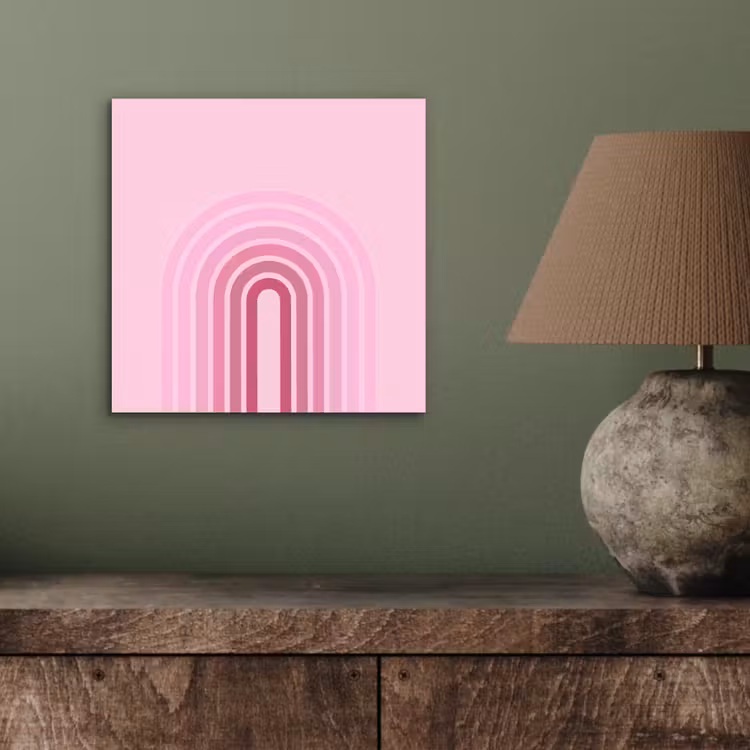 Regenboog - Roze - Abstract - Modern - Minimalistisch aluminium wit klein -sfeer2