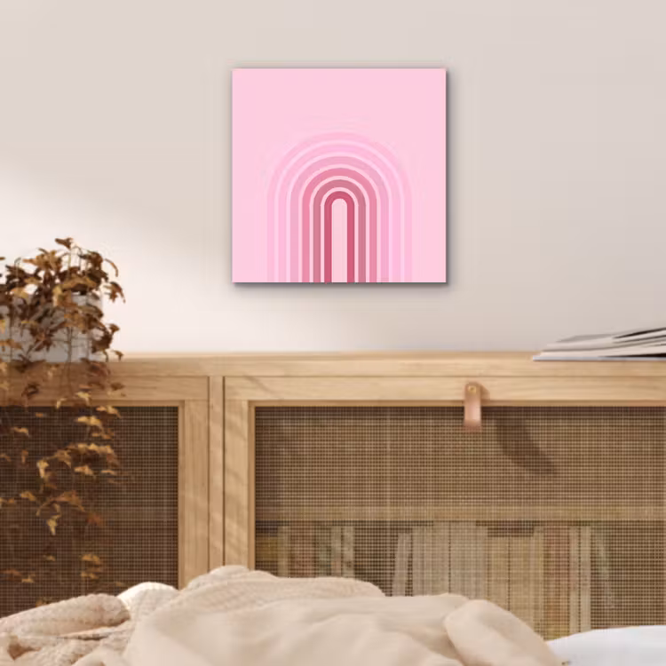 Regenboog - Roze - Abstract - Modern - Minimalistisch aluminium wit klein -sfeer3