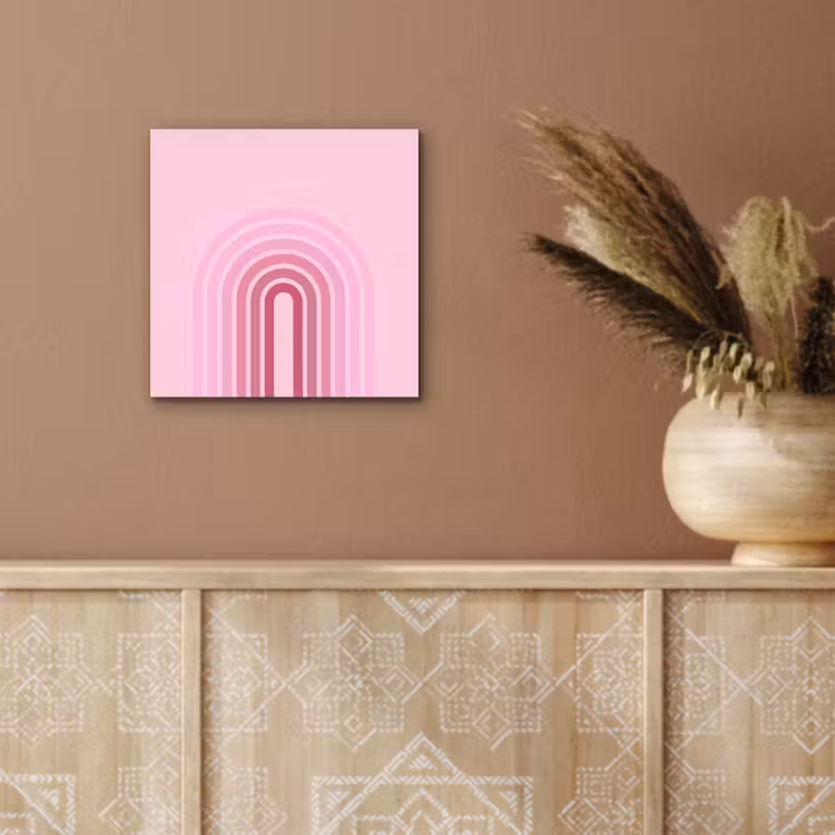 Regenboog - Roze - Abstract - Modern - Minimalistisch aluminium wit klein -sfeer4