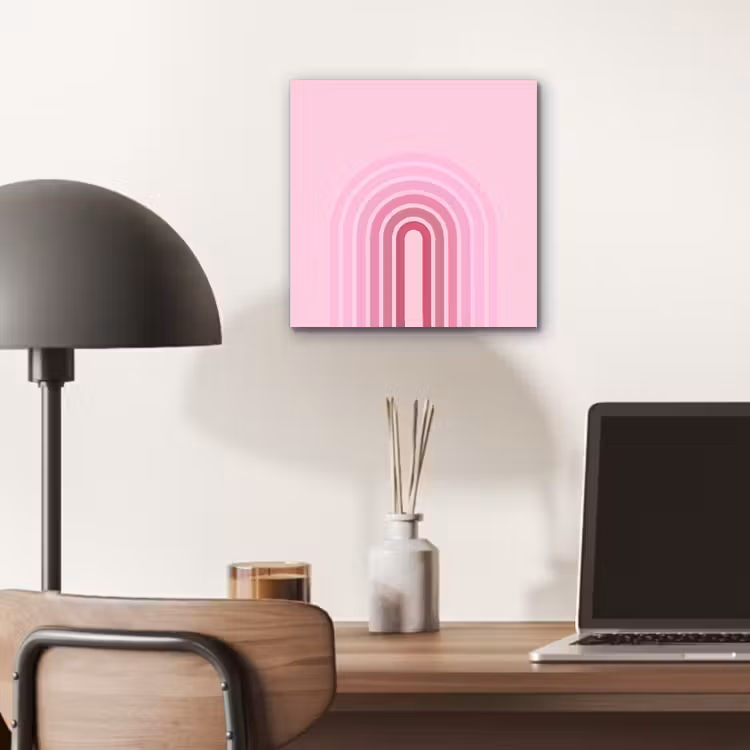 Regenboog - Roze - Abstract - Modern - Minimalistisch aluminium wit klein -sfeer5