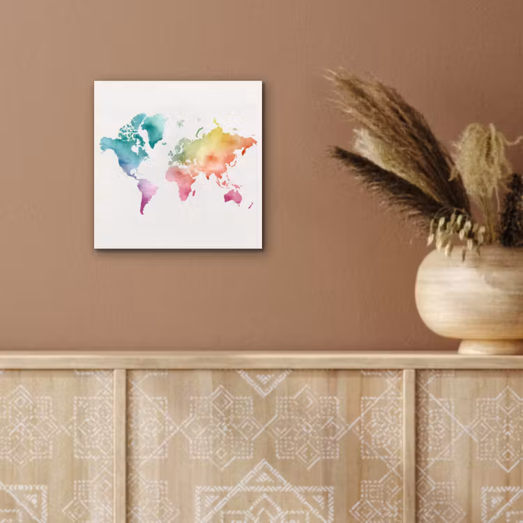Regenboog - Wereldkaart - Overloop aluminium wit klein -sfeer4