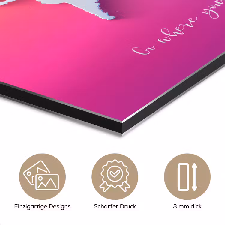 Regenboog - Quote - Wereldkaart - Dream aluminium wit klein -closeup_DE