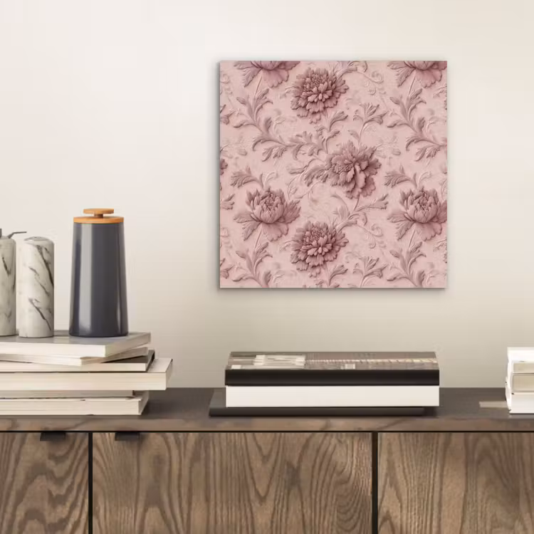Reliëf - Pioenrozen - Roze aluminium wit klein 46 -sfeer1