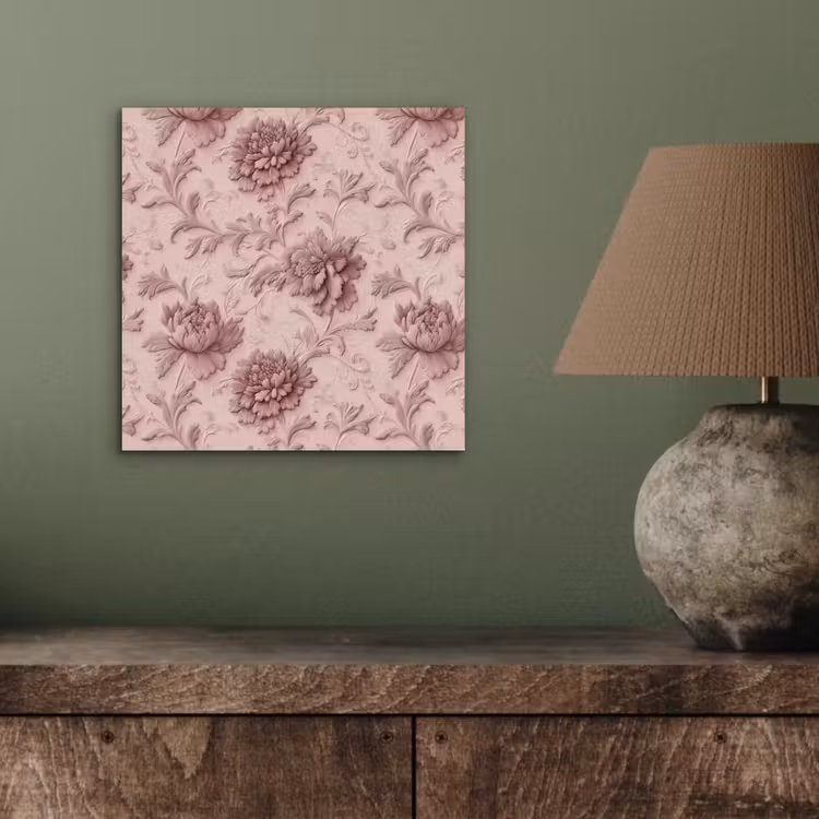 Reliëf - Pioenrozen - Roze aluminium wit klein 46 -sfeer2