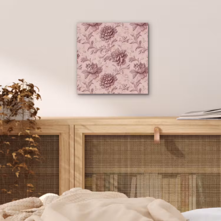 Reliëf - Pioenrozen - Roze aluminium wit klein 46 -sfeer3