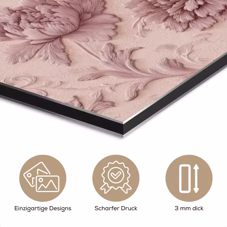 Reliëf - Pioenrozen - Roze aluminium wit klein 46 -closeup_DE