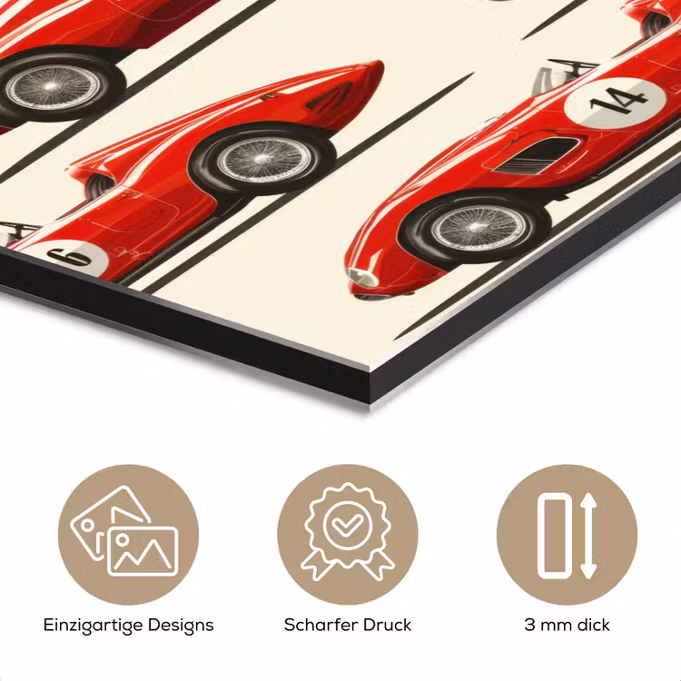 Raceauto - Retro - Rood aluminium wit klein 46 -closeup_DE