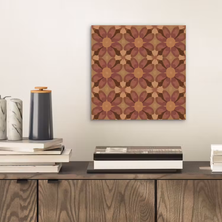 Retro - Bloemen - Bruin aluminium wit klein 46 -sfeer1