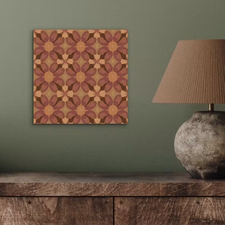Retro - Bloemen - Bruin aluminium wit klein 46 -sfeer2